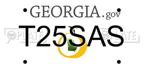 T25SAS Georgia License Plate