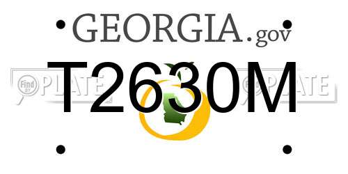 T2630M Georgia License Plate