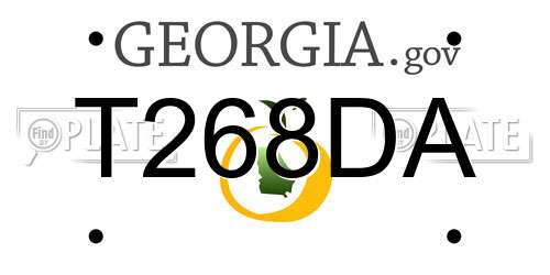 T268DA Georgia License Plate
