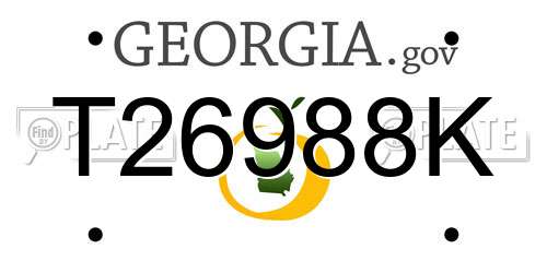 T26988K Georgia License Plate