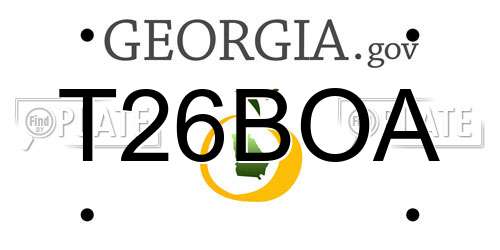 T26BOA Georgia License Plate