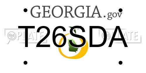 T26SDA Georgia License Plate