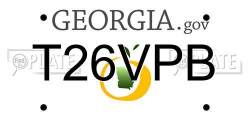 T26VPB Georgia License Plate
