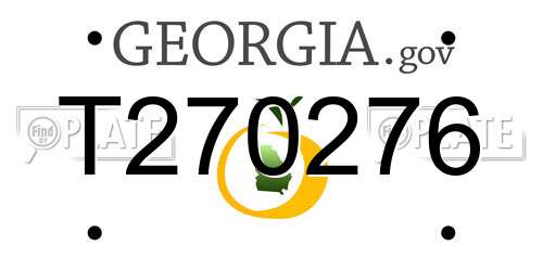 T270276 Georgia License Plate