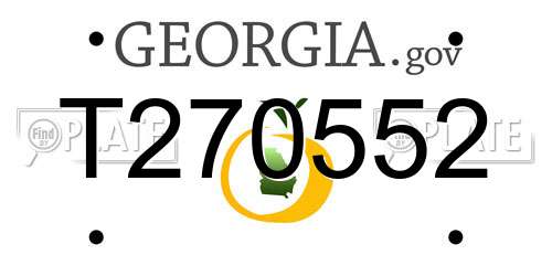 T270552 Georgia License Plate