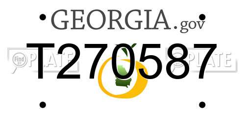 T270587 Georgia License Plate