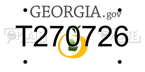 T270726 Georgia License Plate