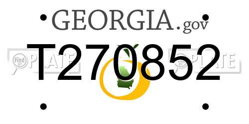 T270852 Georgia License Plate