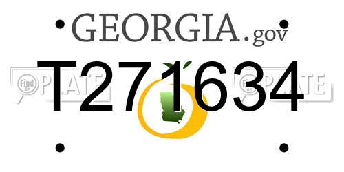 T271634 Georgia License Plate
