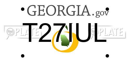 T27IUL Georgia License Plate