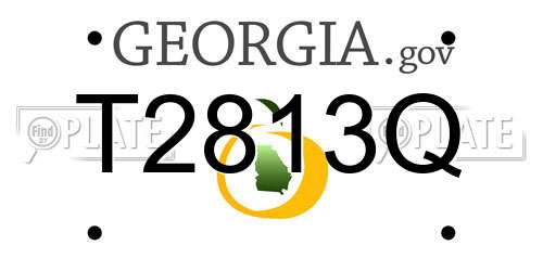 T2813Q Georgia License Plate