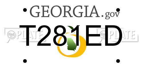T281ED Georgia License Plate