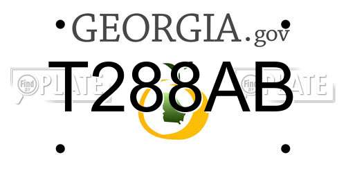 T288AB Georgia License Plate