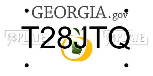 T28JTQ Georgia License Plate