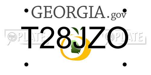 T28JZO Georgia License Plate