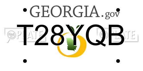 T28YQB Georgia License Plate