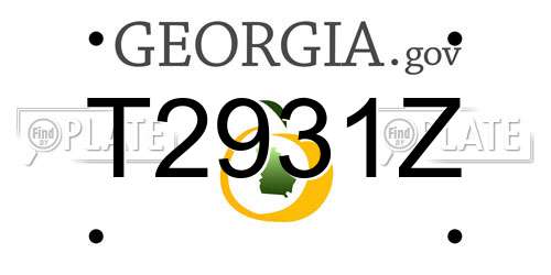 T2931Z Georgia License Plate