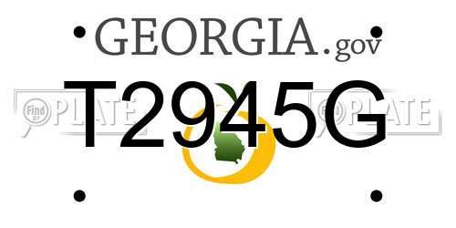 T2945G Georgia License Plate