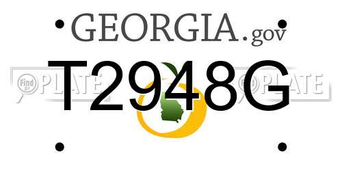 T2948G Georgia License Plate