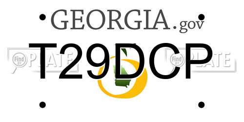 T29DCP Georgia License Plate