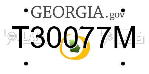 T30077M Georgia License Plate