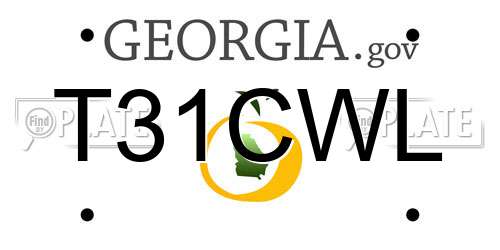 T31CWL Georgia License Plate