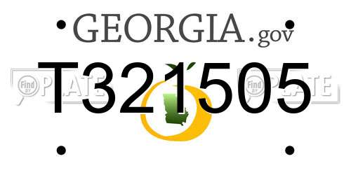 T321505 Georgia License Plate