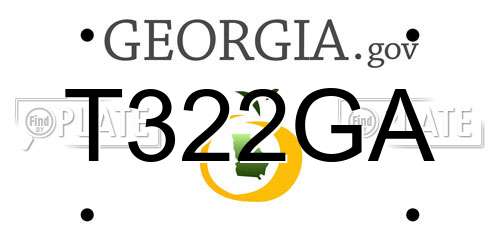 T322GA Georgia License Plate