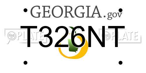 T326NT Georgia License Plate