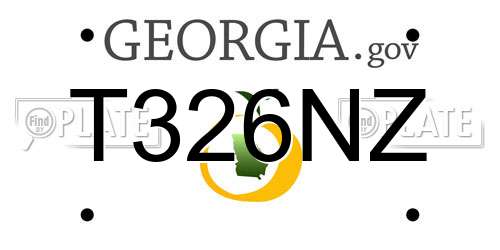 T326NZ Georgia License Plate