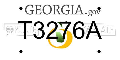 T3276A Georgia License Plate