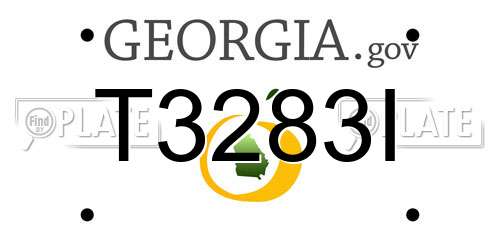 T3283I Georgia License Plate