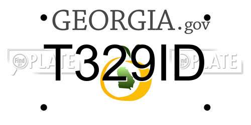 T329ID Georgia License Plate
