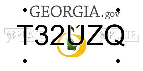 T32UZQ Georgia License Plate