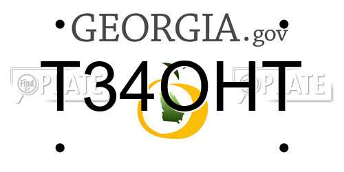 T34OHT Georgia License Plate
