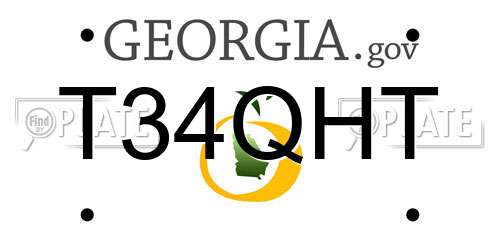 T34QHT Georgia License Plate