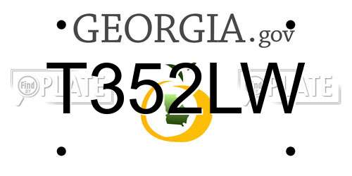 T352LW Georgia License Plate