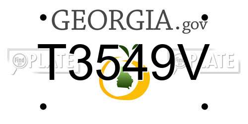 T3549V Georgia License Plate