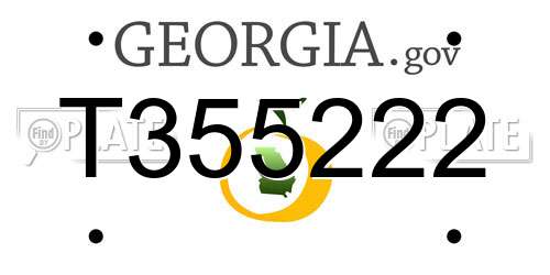 T355222 Georgia License Plate
