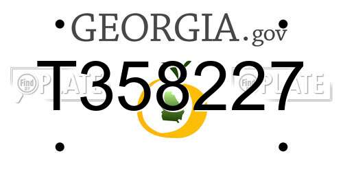 T358227 Georgia License Plate