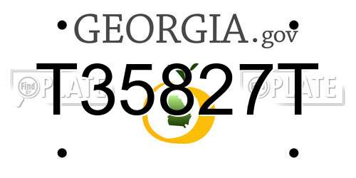 T35827T Georgia License Plate