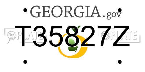 T35827Z Georgia License Plate