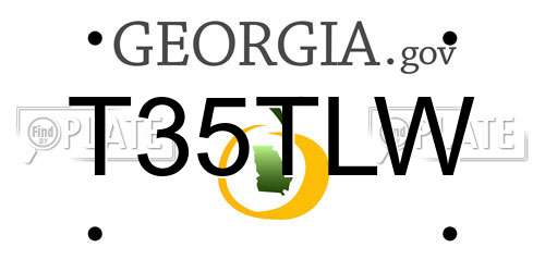 T35TLW Georgia License Plate