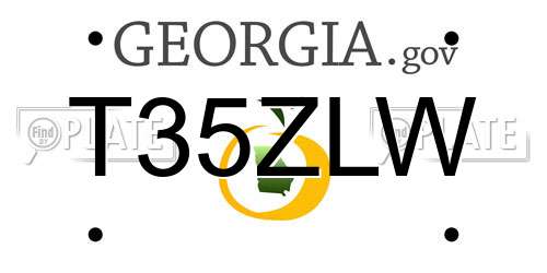 T35ZLW Georgia License Plate