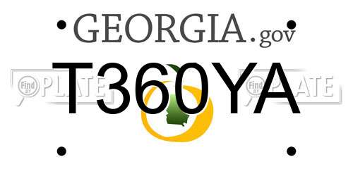 T360YA Georgia License Plate