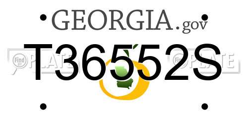 T36552S Georgia License Plate