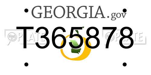 T365878 Georgia License Plate