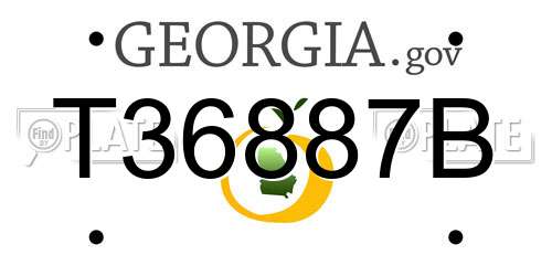 T36887B Georgia License Plate