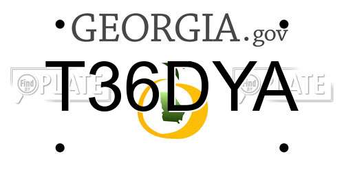 T36DYA Georgia License Plate
