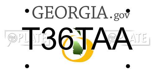 T36TAA Georgia License Plate